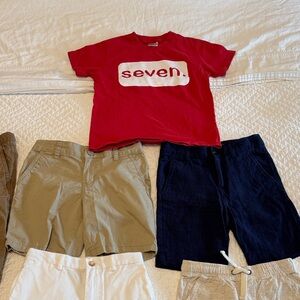 7 piece, Boys shorts, pants, tee, size 7
